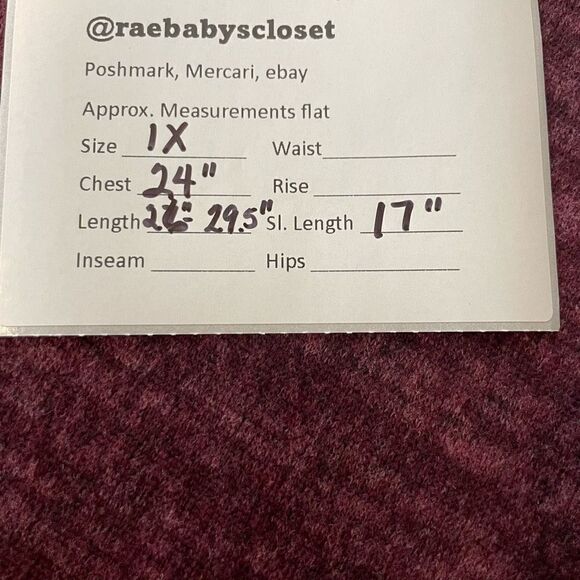 Star Vixen Burgundy Stretch Asymmetrical Lightweight Tunic Sweater Size 1X - Picture 5 of 5